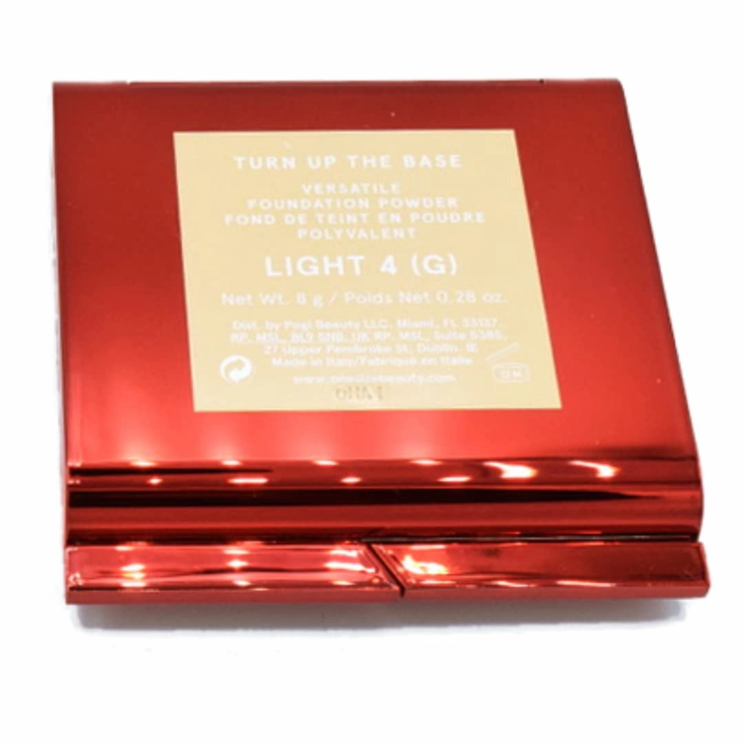 One size Patrick Starrr Turn Up The Base Versatile Powder Foundation - Light 4 (G) Light, Golden Undertones Face Pressed Makeup Medium-to-Full Coverage, Soft Matte Finish 0.28 Ounce