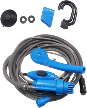 Outdoor Portable Shower 12v Camping Shower Set Pump Car Charger Ideal for Pet Washing