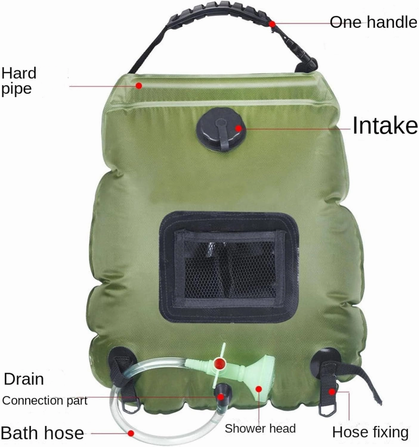 Outdoor 20L Portable Solar Shower Bath Bag Camping Camping Bath hot Water Bag Foldable Water Bag