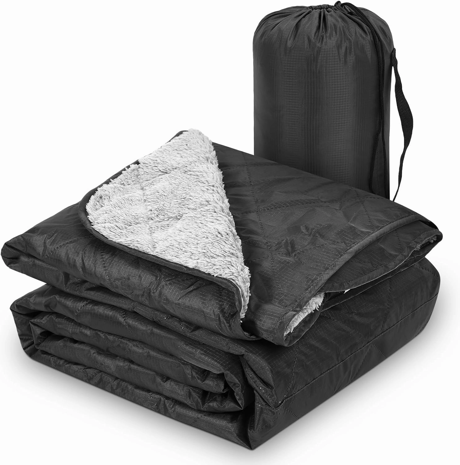 Outdoor Camping Blanket 210D Oxford Cloth Water Resistant Cold Weather Sports Blanket with Portable Bag for Stadium Travel