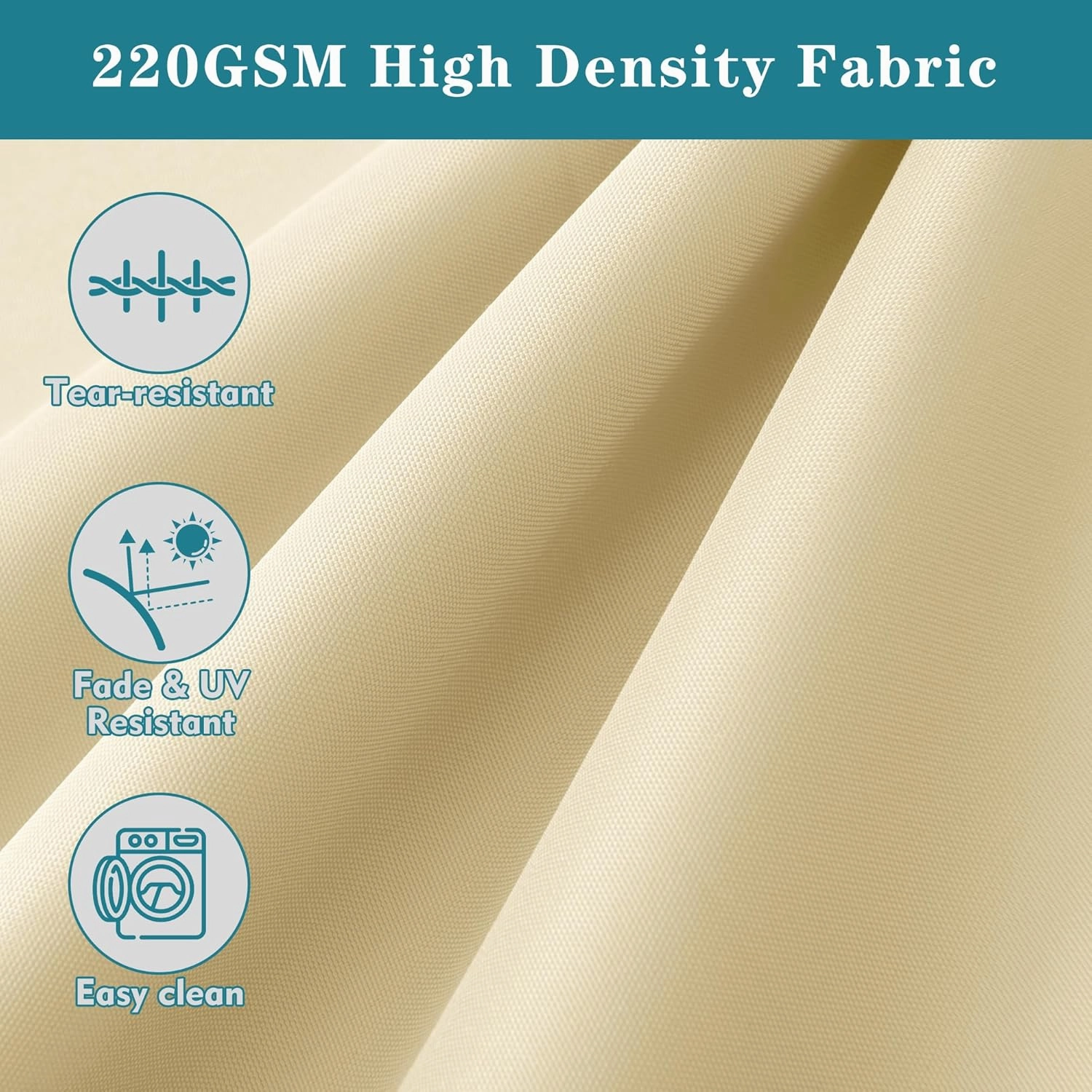 Outdoor Cushions for Patio Furniture, Waterproof Fade and Tear Resistant Deep Seat and Backrest Cushion Set for Chair Couch Swing, 22x22 Inch, Beige, Set of 4