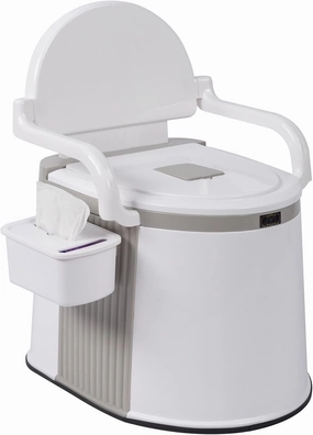 Outdoor Portable Toilet, Indoor Outdoor Commode w/Detachable Inner Bucket & Removable Paper Holder, Lightweight & Compact for Camping,Hiking,Boat, Van, Emergency Use