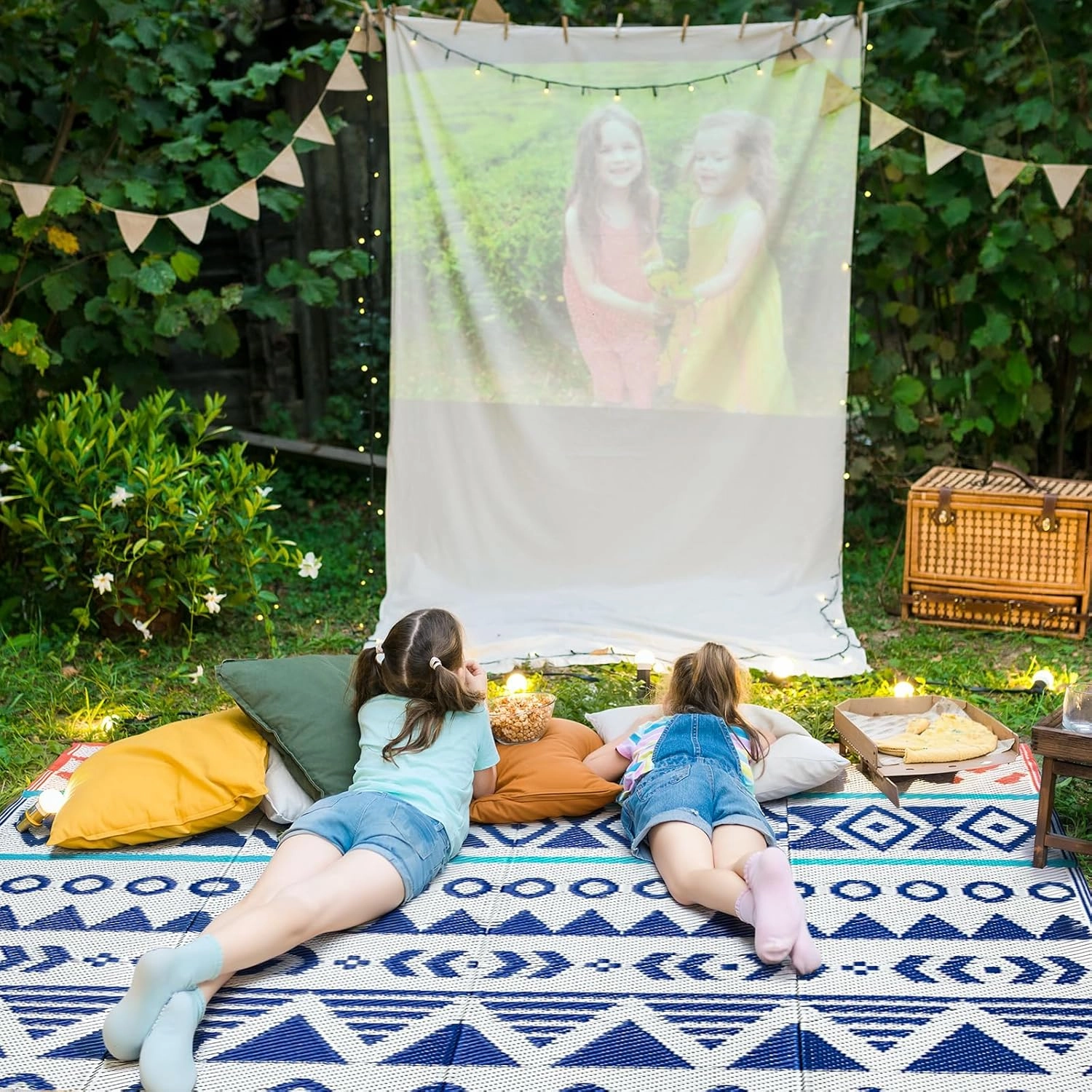 Outdoor Rugs Patio Camping Waterproof - 5x8 Plastic Straw Patio Rug Portable for Campers, Outside RVs Mat, Outdoor Area Carpet for Patios Clearance, Backyard Porch, Balcony, Picnic