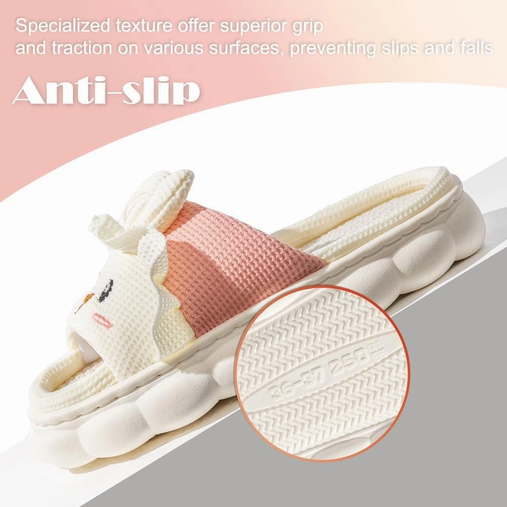 Outdoor Slippers for Women Fluffy House Slippers Open Toe Soft Thick Memory Foam Slippers Non-slip Comfy Fuzzy Indoor Shoes