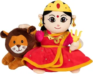 Panda's Box Mantra Chanting Devi Durga (10.24 Inches) | Musical Soft Plush Toy | Best Gift for Infants, Toddlers & Babies