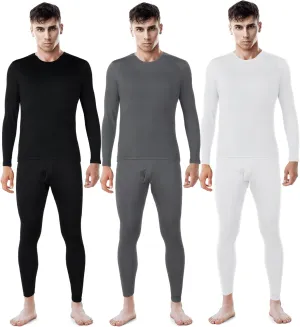 Patelai 3 Sets Men's Thermal Underwear Long Johns Base Layer with Fleece Lined for Winter Cold Weather
