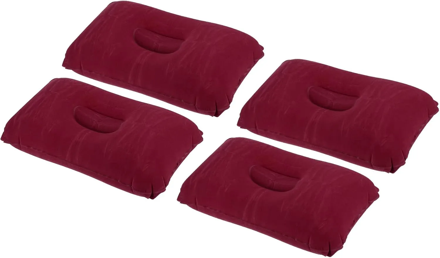 PATIKIL Inflatable Pillow, 4 Pack Ultralight Camping Travel Pillow Desk Rest Neck Support for Hiking Backpacking Office, Wine Red