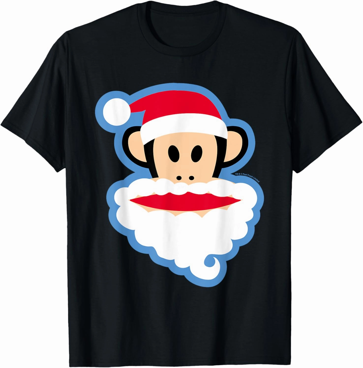 Paul Frank Christmas Julius Monkey Santa Claus Beard & Hat T-Shirt