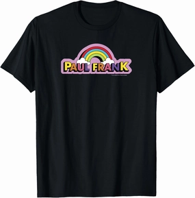 Paul Frank Multi Colored Rainbow Vintage Text Logo T-Shirt