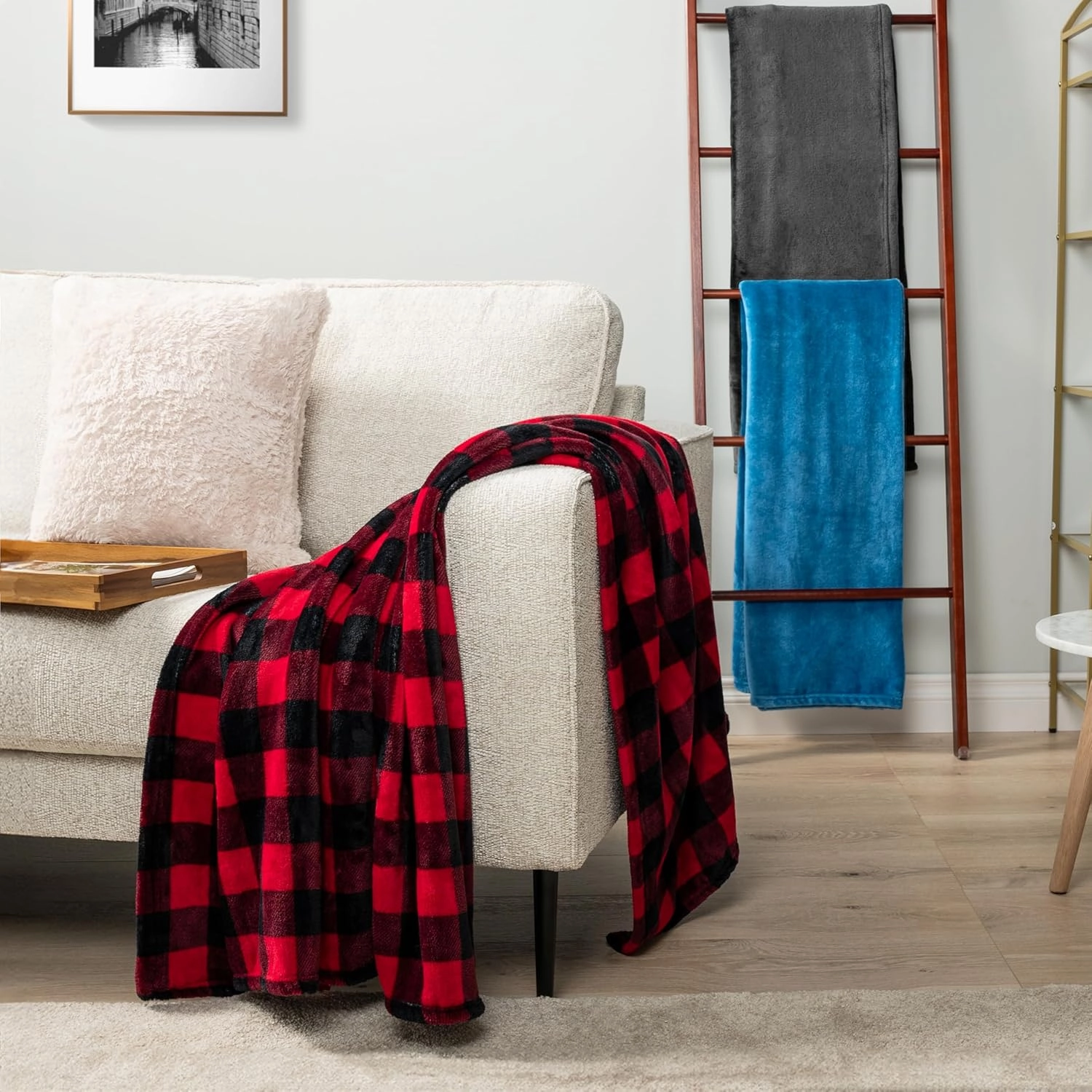 PAVILIA Grey Fleece Throw Blanket for Couch Twin Size, Dark Charcoal Super Soft Fuzzy Flannel Throw for Sofa, Luxury Plush Microfiber Blanket Twin Bed, Home Decorative Velvet Gift Blanket, 60x80