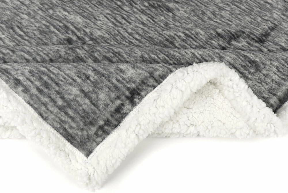 PAVILIA Melange Dark Gray Sherpa Blanket Throw for Couch, Warm Soft Cozy Reversible Blanket Sofa Bed, Thick Plush Large Fleece Car Blanket, Decorative Home Room Decor Gifts Men Women, 50x60 Dark Grey