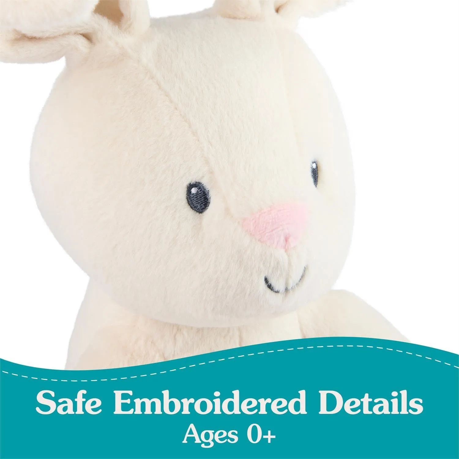 Peek-a-Boo Baby Stuffed Animal Toys Interactive Squeeze Play Plush Animals for Baby Boy or Girls Personalized with Custom Name (White Bunny)
