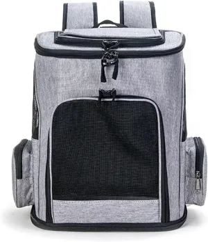 Pet Supplies Out Puppy Backpack Expandable Pet Bag Large Capacity Breathable Portable Cat Backpack Foldable Dog Bag(Gray)