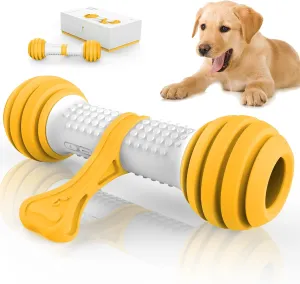 PETGEEK Interactive Dog Toys, Motion Activated Electronic Dog Toy Interactive Dog Bone Toys for Medium Large Dogs, USB Rechargeable Automatic Dog Toy for Boredom and Stimulating (Yellow)