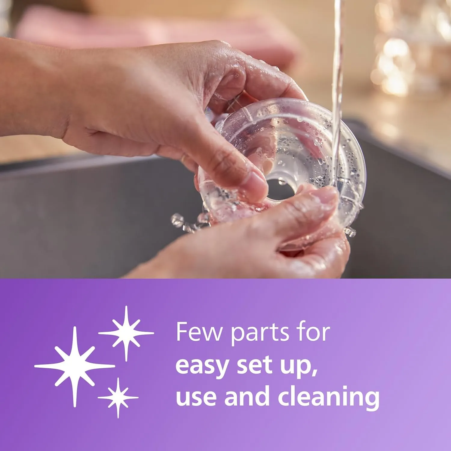 Philips Avent Manual Breast Pump, Easy Pumping with Natural Motion Technology, Silicone Cushion, 4oz Natural Bottle, Sealing Disc, Screw Ring, Transparent, Model SCF430/03