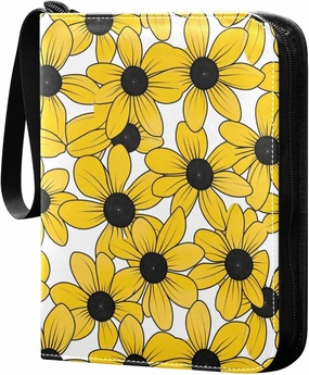 photo album baseball card binder with double sided removable sleeves for game, baseball cards collection Black-eyed Susan Simple Line Art