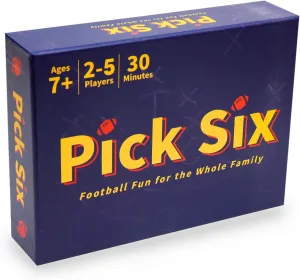 Pick Six - Football Fun in a Box! Strategic Card Game for Boys, Girls, Kids, and Families who Love Football. Great for Parties, Game Night, Tailgates, and Birthdays. 2-5 Players, Ages 7 .