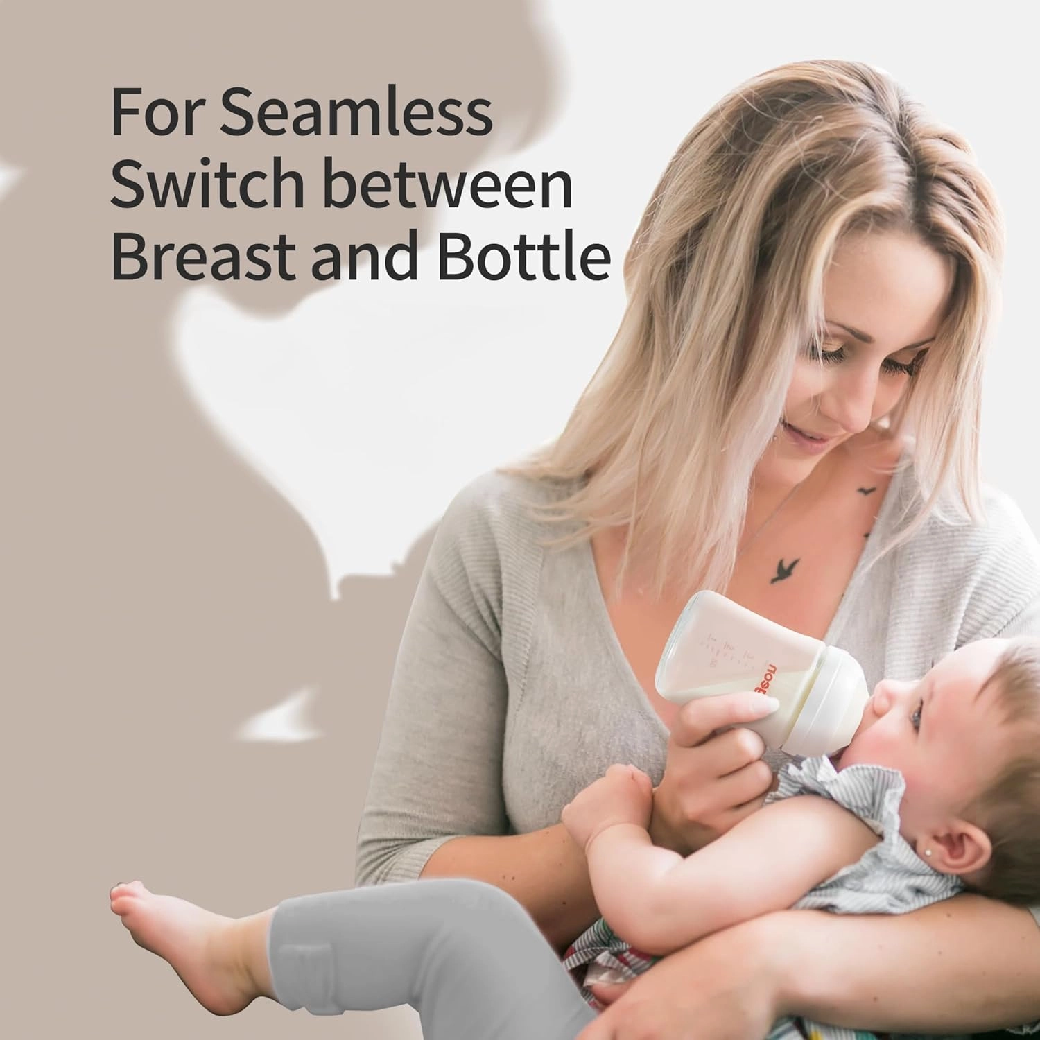 Pigeon Baby Bottle Newborn Feeding Gift Set, Anti-Colic, Wide Neck Bottle with Latch-On Line Nipple (4 PP Feeding Bottles with Nipples  4 Nipples   1 Baby Bottle Brush)