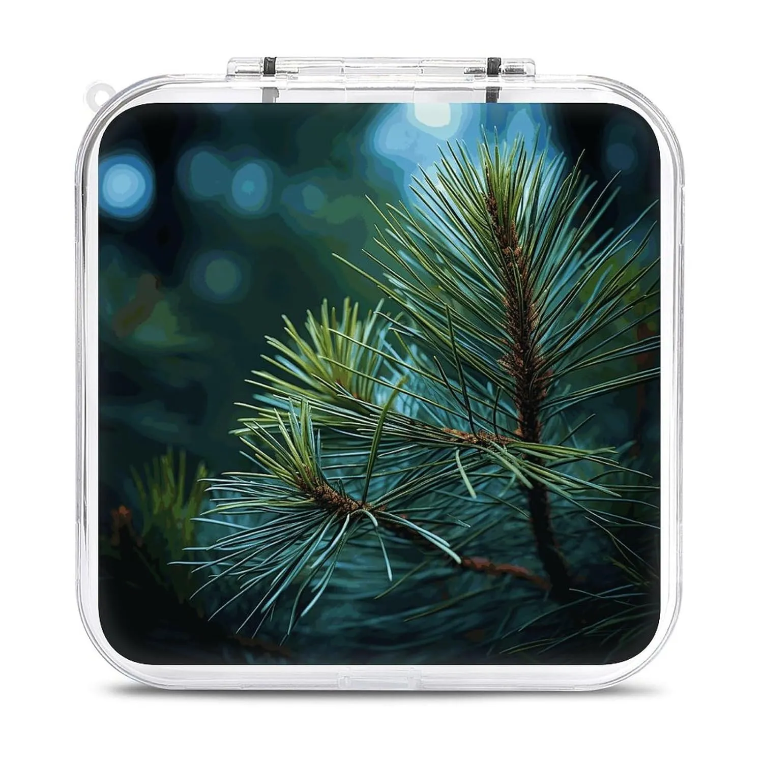 Pine Tree Green Needles Switch Game Case Switch Game Holder Cartridge Case Storage 12 Games & 2 Micro Sd Card Slots, Travel Carry Cases, Portable Games Card Storage, Hard Shell, Buckle Closure