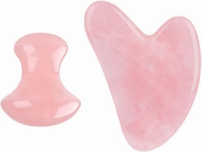 Pink Rose Quartz Jade Massager Roller Gouache Scraper Set Natural Crystal Stone Gua Sha Board Face Tool,type 4