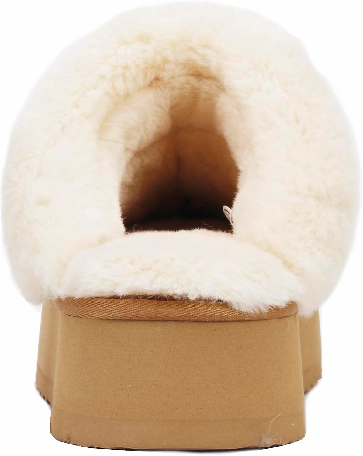 Platform Slippers for Women Indoor Outdoor Suede Leather Fuzzy House Shoes