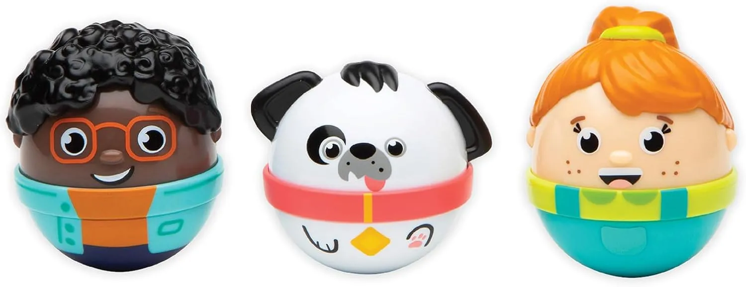 PlayMonster Playskool Weebles My Best Friends - Weeble Wobble Preschool Toy for Toddlers, 2 Weebles Characters   1 Weebles Pet Dog for Kids Ages 12 Months and Up