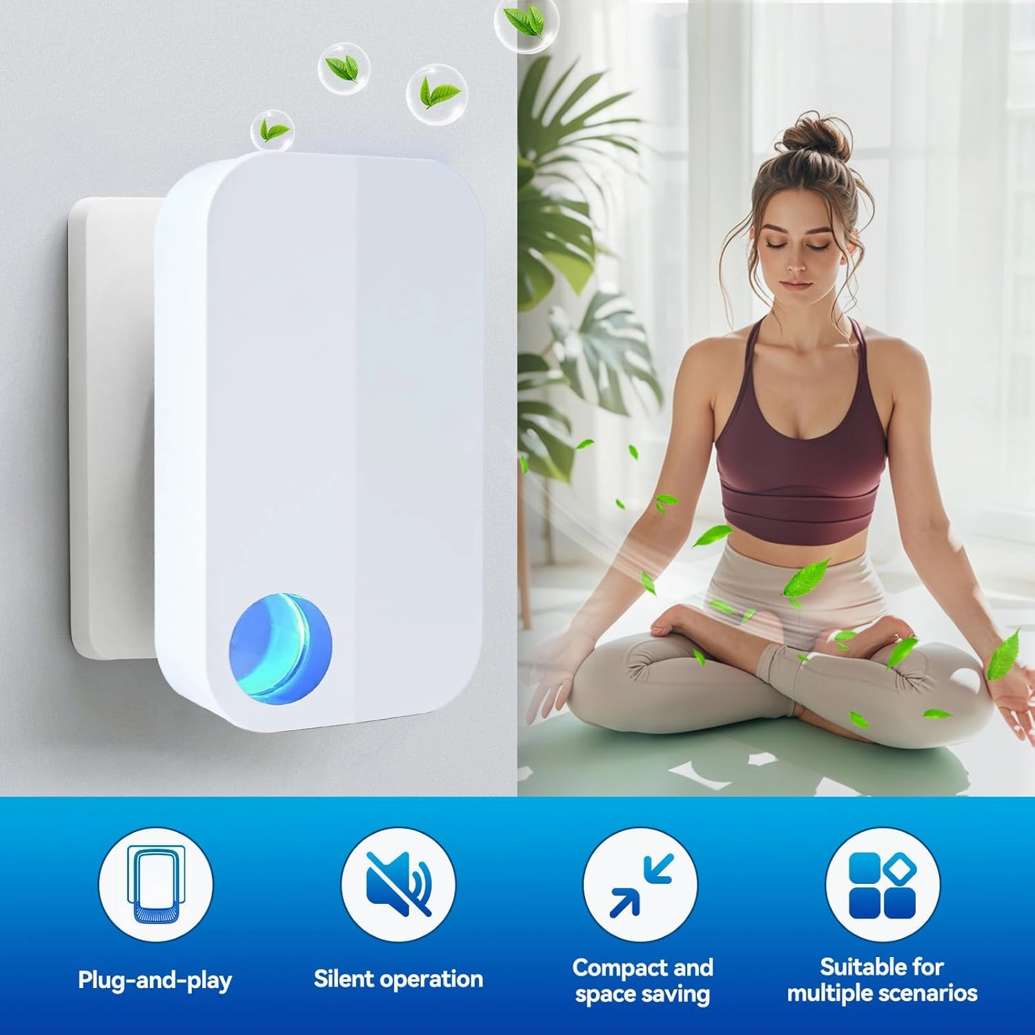 Plug In Air Ionizers Negative Ion Air Purifier for Home Portable Air Freshner for Office Living Room,kitchen,Bathroom,Pet Room, Quiet Operation Ionic Air Purifier for Bedroom(2)