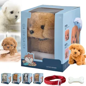 Plugged Zone Robot Puppy, Pluggedzone My Realistic Robotic Puppy, Nicoo Robot Dog That Acts Like a Real Dog, Interactive Robotic Puppies - Walking, Barking, Tail Wagging (Gold)