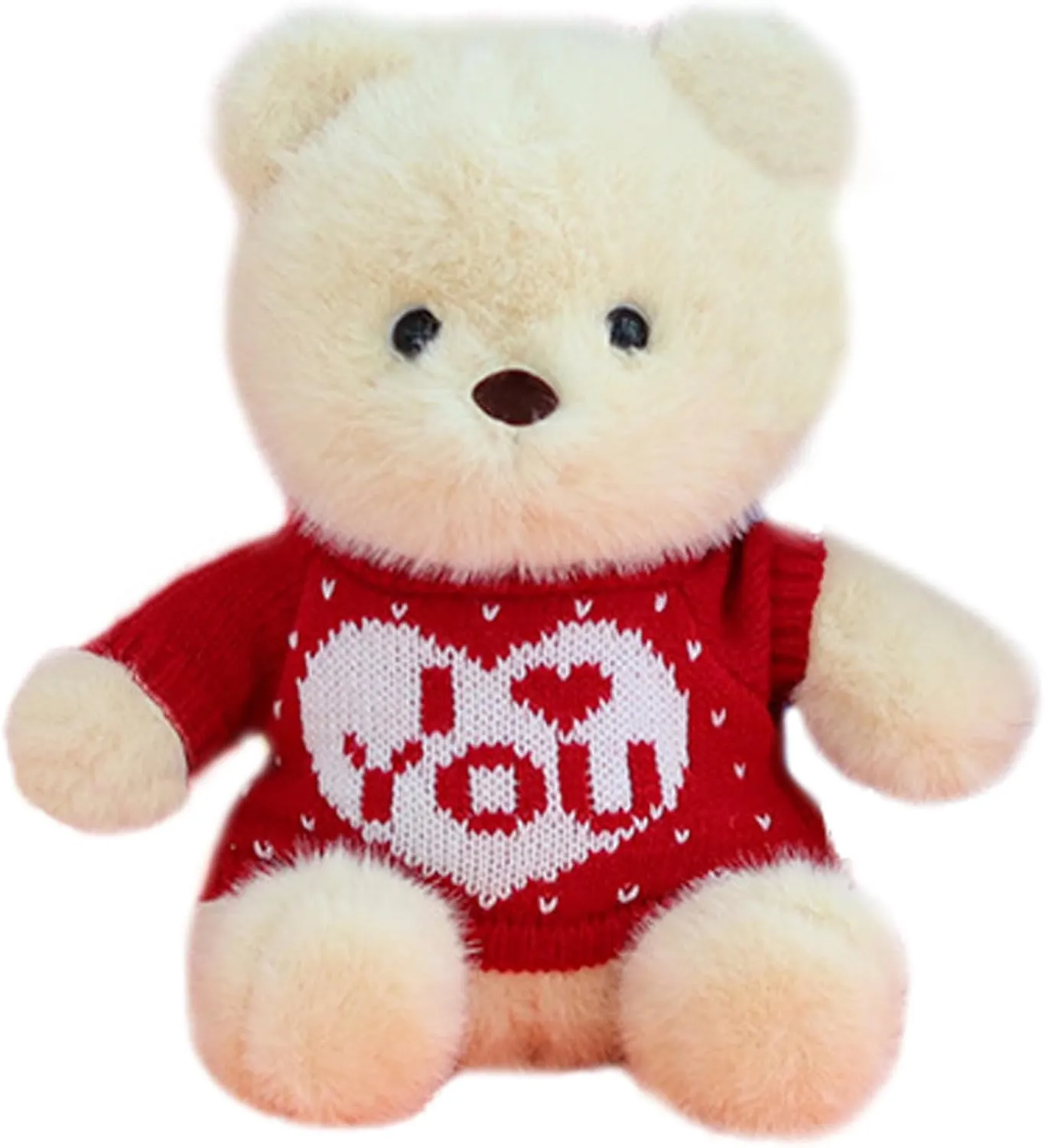 Plush Teddy Bear Stuffed Animals Toys Dolls with Red Heart Sweater Gifts for Women Kids Boys Girls