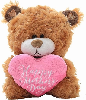 Plushland Plush Stuffed Animals Small Teddy Bear, with heart décor - A Perfect Mother’s Day Gift, 5.5 Inches