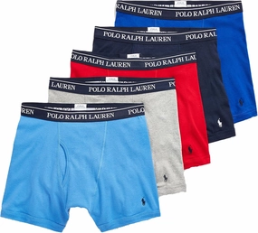 Polo Ralph Lauren Men's Classic Fit Cotton Boxer Briefs 5 Pack