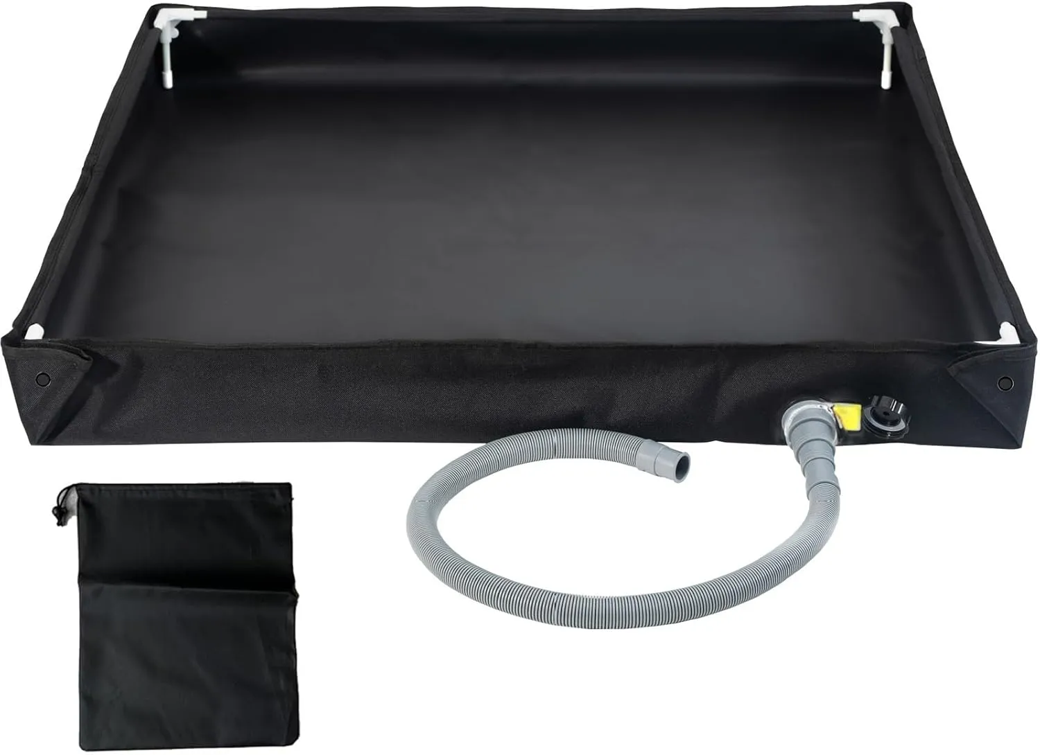 Portable Shower Pan, Foldable Outdoor Shower Floor with Drain & Storage Bag, RV Shower Pan Camping Shower Base for Outdoor, Indoor, Camping, Beach, Pet Bath