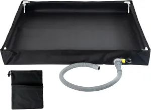 Portable Shower Pan, Foldable Outdoor Shower Floor with Drain & Storage Bag, RV Shower Pan Camping Shower Base for Outdoor, Indoor, Camping, Beach, Pet Bath