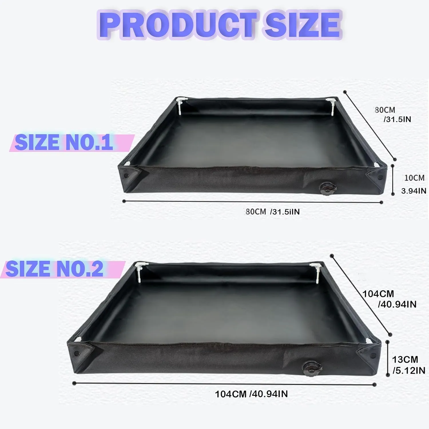 Portable Shower Pan, Foldable Outdoor Shower Floor with Drain & Storage Bag, RV Shower Pan Camping Shower Base for Outdoor, Indoor, Camping, Beach, Pet Bath
