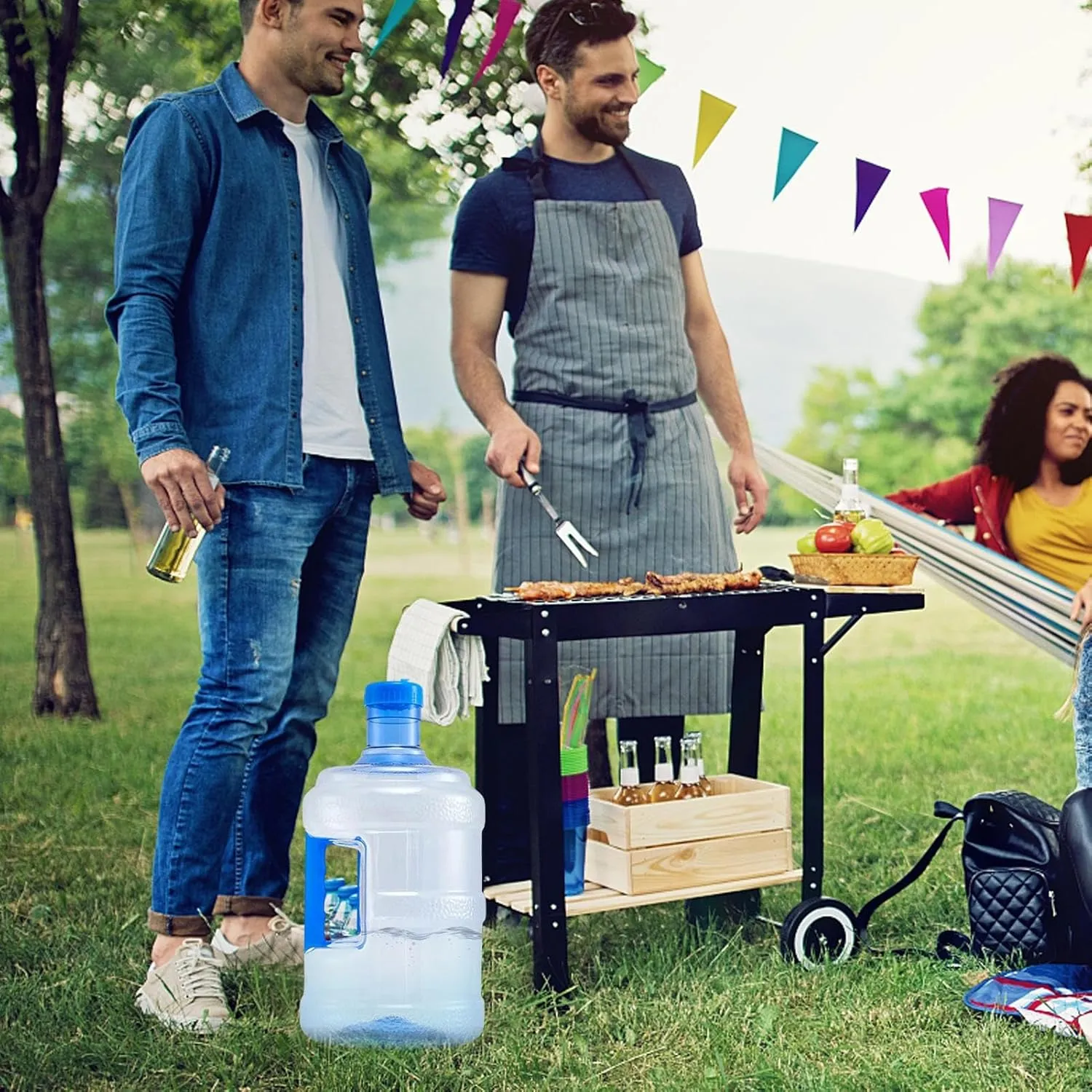 Portable Water Jug - Water Pitcher with Handle - Multifunctional Water Canteen, Picnic Supplies for Outdoor Hiking Camping