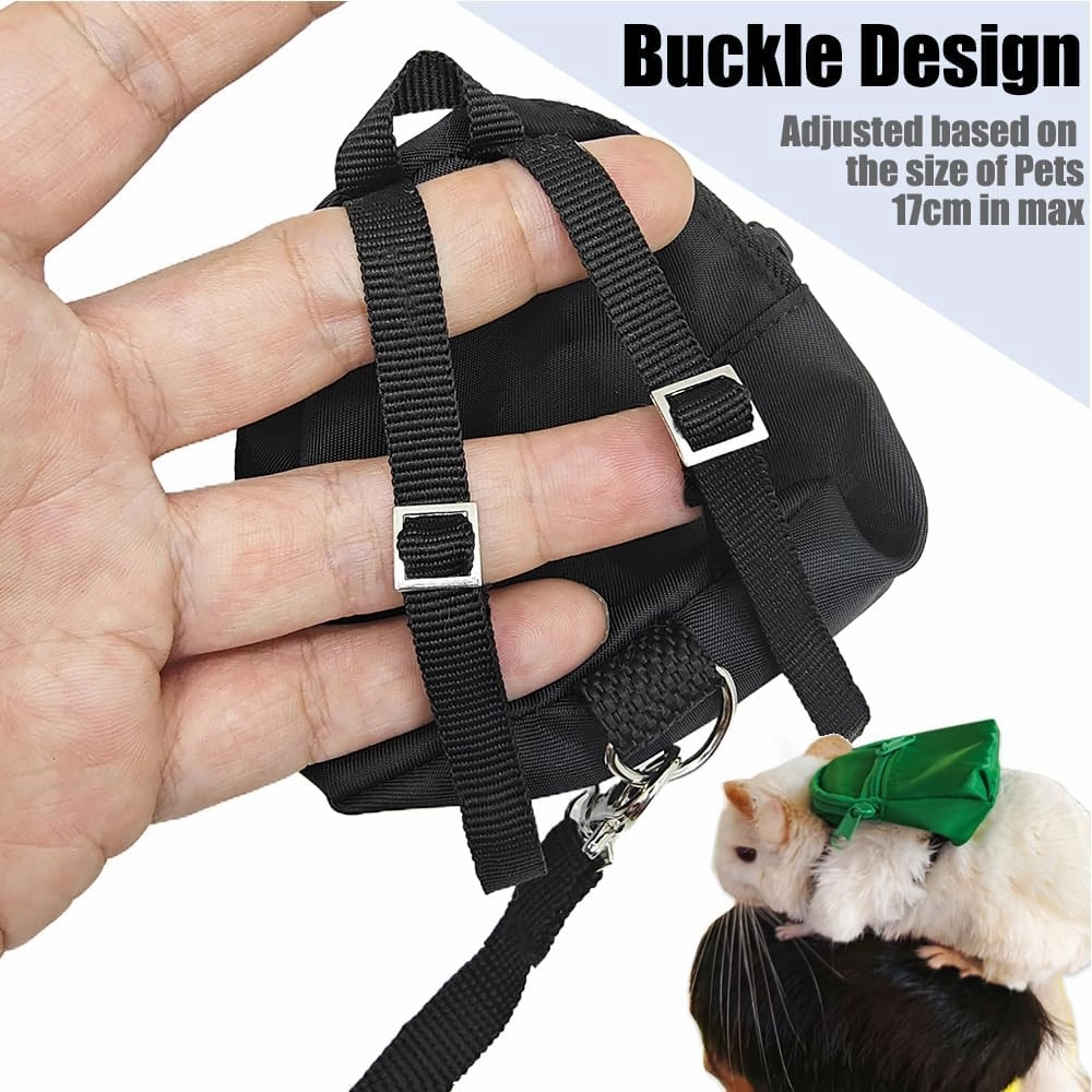 Portable Guinea Pig Backpack with Small Bag Harness and Leash Set, Space Capsule Bubble Pet Carrier Cage Travel for Rabbit, Bearded Dragon, Sugar Glider (Yellow, Backpack Bag)