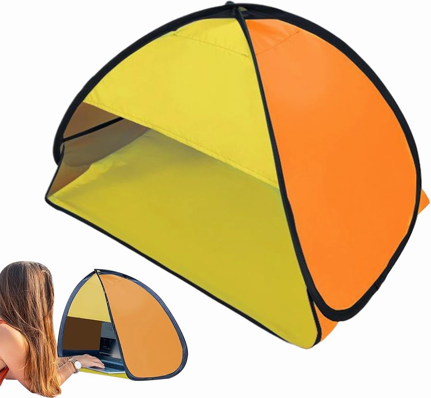 Portable Instant Head Tent, UV Blocking Beach Head Canopy, Easy Setup Automatic Sun Shelters for Outdoor Hiking Picnic Sunbathing Fishing