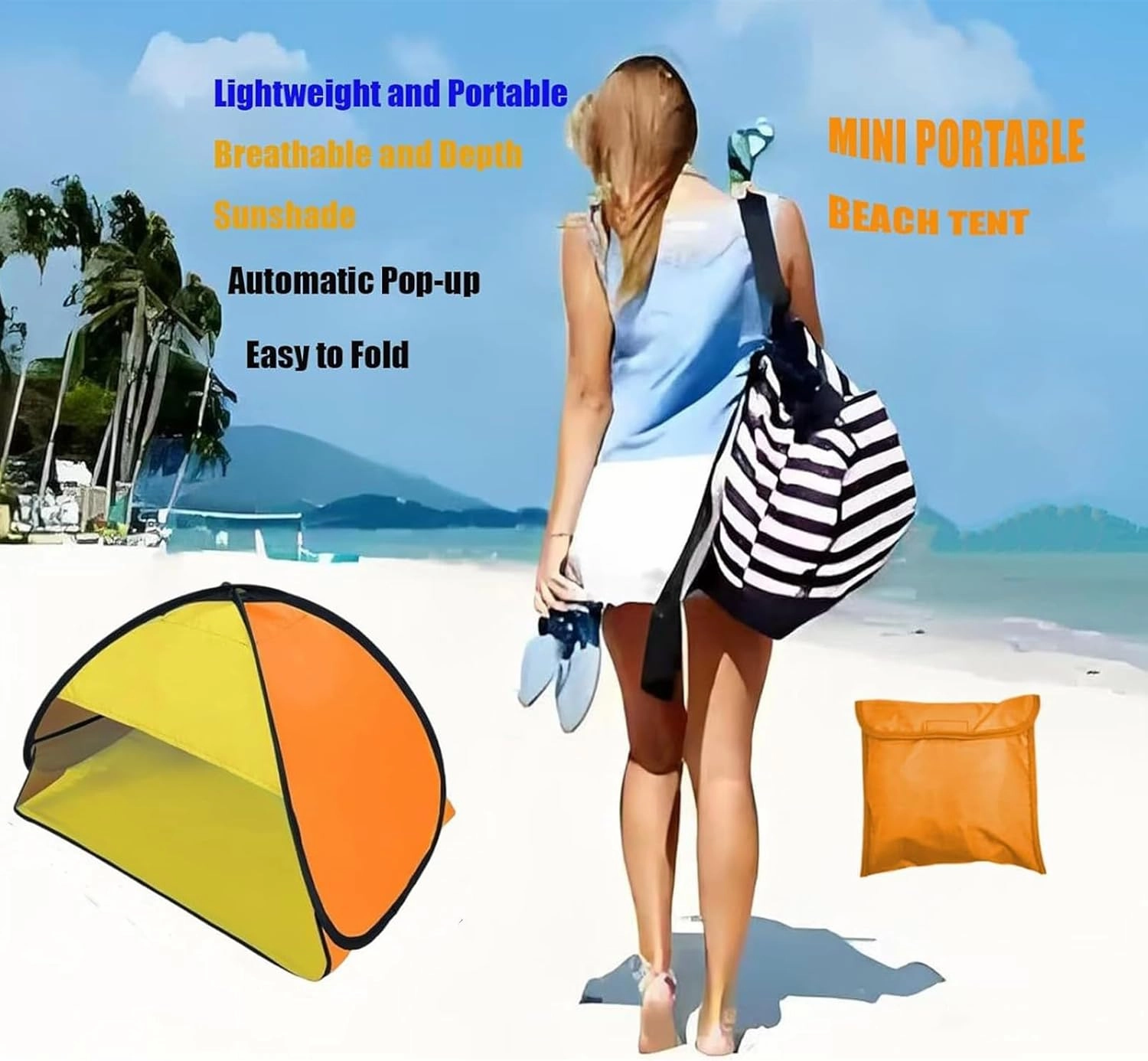 Portable Instant Head Tent, UV Blocking Beach Head Canopy, Easy Setup Automatic Sun Shelters for Outdoor Hiking Picnic Sunbathing Fishing