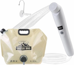 Portable Outdoor Shower, Handheld Electric Shower 8L Water Bag, IPX6 Waterproof, USB Charging, Compact and Lightweight, Suitable for Outdoor Camping, Beach Shower, Hiking, pet Bathroom