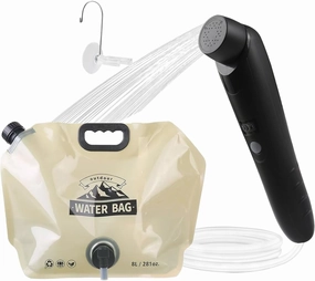 Portable Outdoor Shower, Handheld Electric Shower 8L Water Bag, IPX6 Waterproof, USB Charging, Compact and Lightweight, Suitable for Outdoor Camping, Beach Shower, Hiking, pet Bathroom