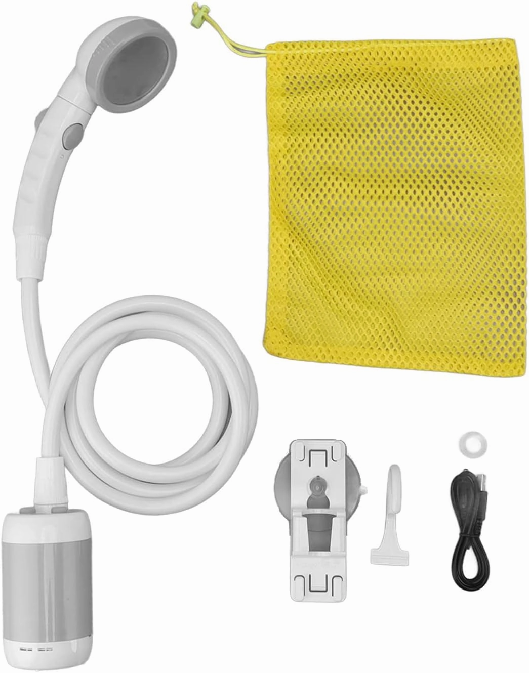 Portable Shower Set,Camping Outdoor Shower Camp Shower Head Handheld Camping for Hiking Beach Pet Cleaning(Silver Grey)