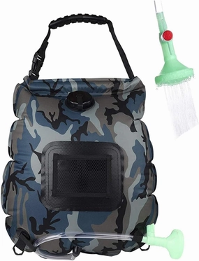 Portable Solar Powered Shower Bag for Outdoor Camping, Detachable Hose with Switch, Switchable Shower Head, Suitable for Travel, Beach, Swimming, and Hiking