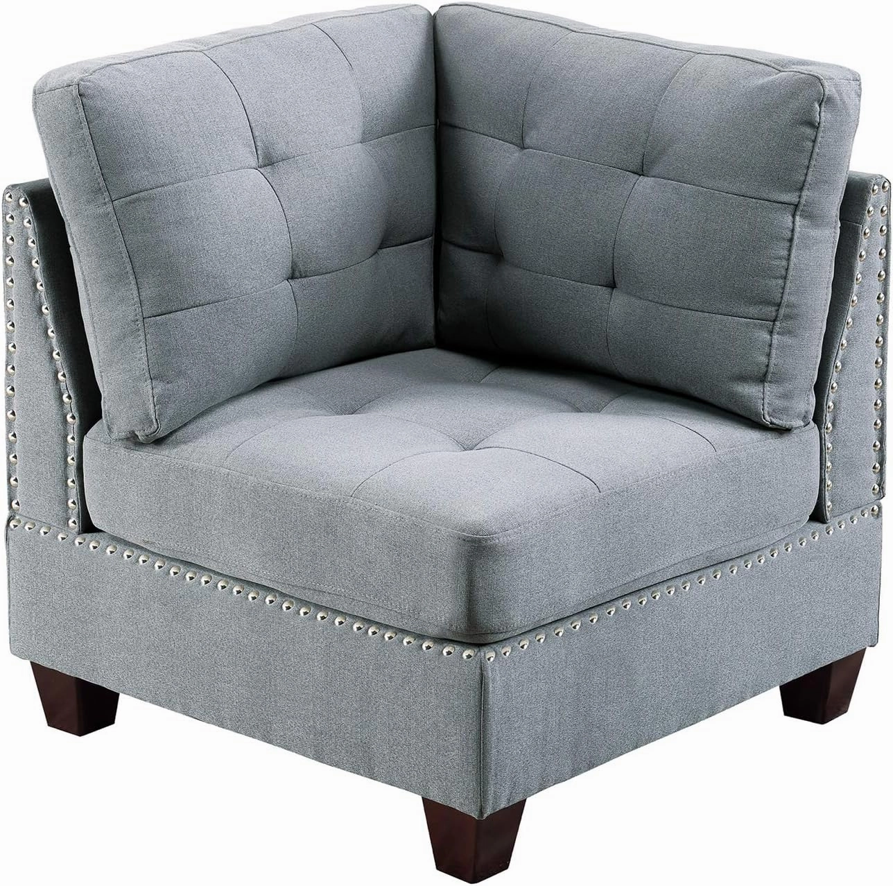 Poundex Grey Modular Corner Sofa