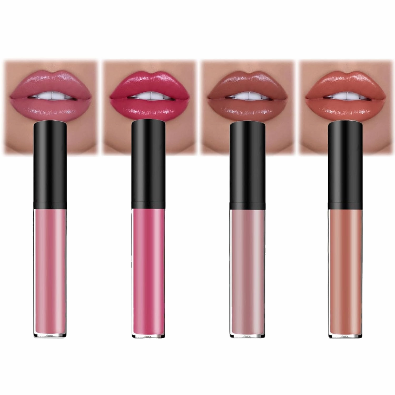 Probablei Lassi Lips Staining Lip Oil, Lassi Lips Staining Long-Lasting Moisturizing Lip Oil, Smooth Application, Long-Lasting Color (Set-B, 4 Pcs)