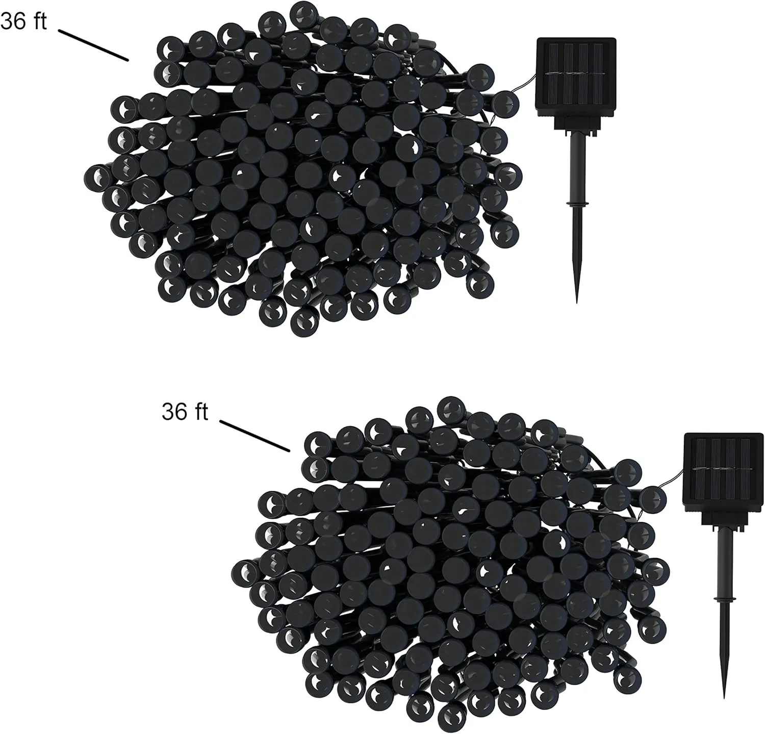 Pure Garden Solar Powered Outdoor String Lights - 200 LED Fairy Lights with Eight Light Modes - for Patio, Backyard, Holidays, and Events (White)