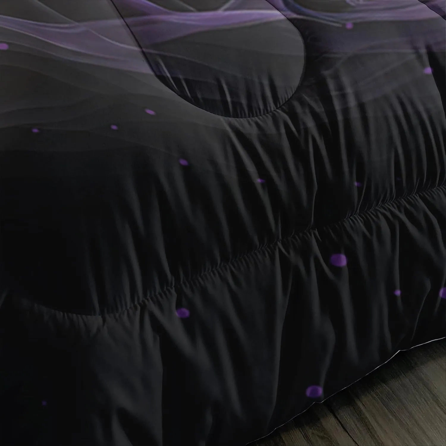 Purple Rose Comforter Set - Full Size Bedding Set with Quilt, Rose Pattern for Women's Bedroom Decor