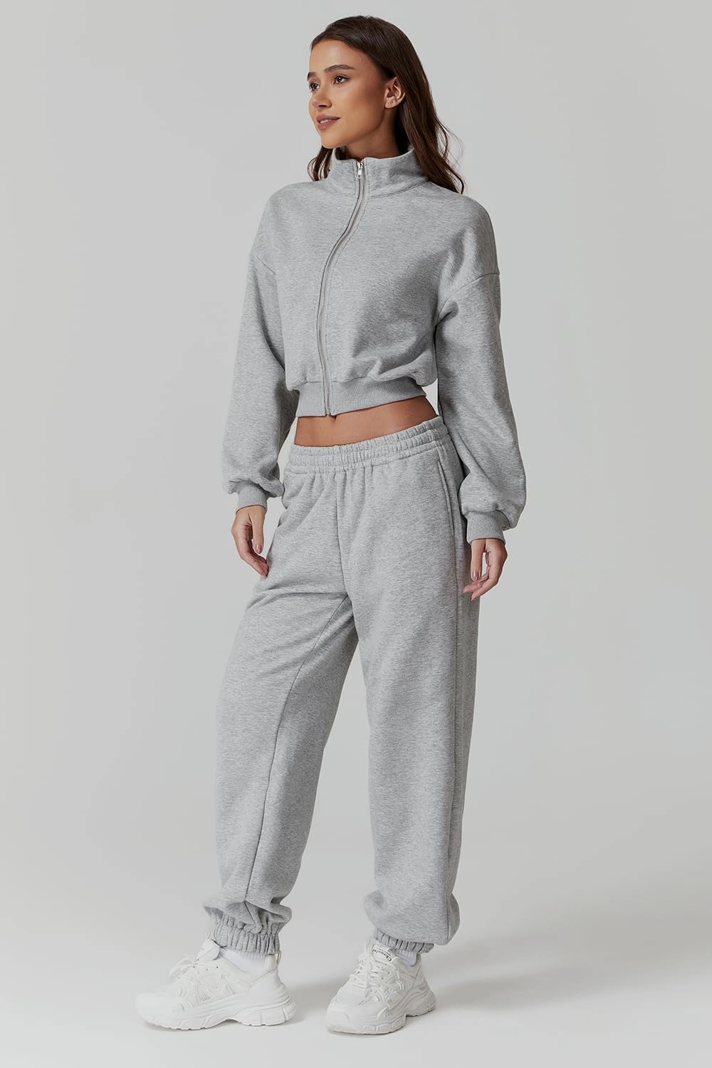 QINSEN Womens 2 Piece Oufits Full Zip Jacket Long Sleeve Sweatsuits Fleece Lounge Tracksuit with Joggers