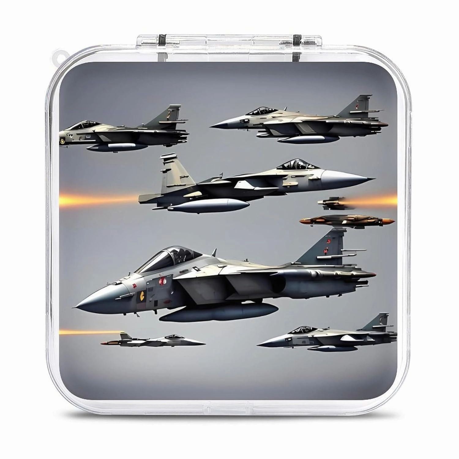 QMNBTES Aircraft Fighter Jets Switch Game Case Switch Game Holder Cartridge Case Storage 12 Games & 2 Micro Sd Card Slots, Travel Carry Cases, Portable Games Card Storage, Hard Shell, Buckle Closure