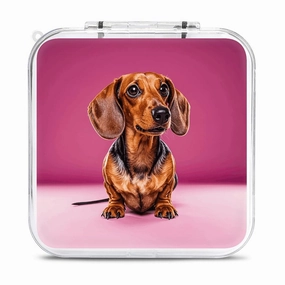 QMNBTES Dachshund Weiner Dog Switch Game Case Switch Game Holder Cartridge Case Storage 12 Games & 2 Micro Sd Card Slots, Travel Carry Cases, Portable Games Card Storage, Hard Shell, Buckle Closure