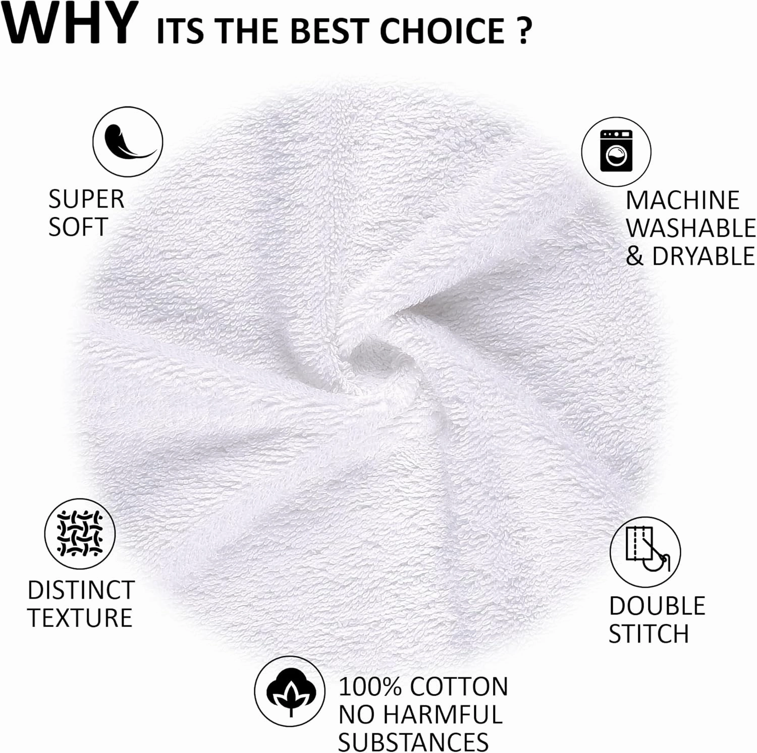Quick-Dry, Soft & High Absorbent Bath Towels 27"x54" Cotton Turkish Bath Towel Set of 4 | Daily Use 100% Cotton Towels for Bathroom, Gym & More | Bathroom Towels Set (4 Pcs, White)